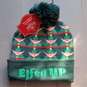 Holiday Time Green Elf Pattern Kids Hat (Hat004)